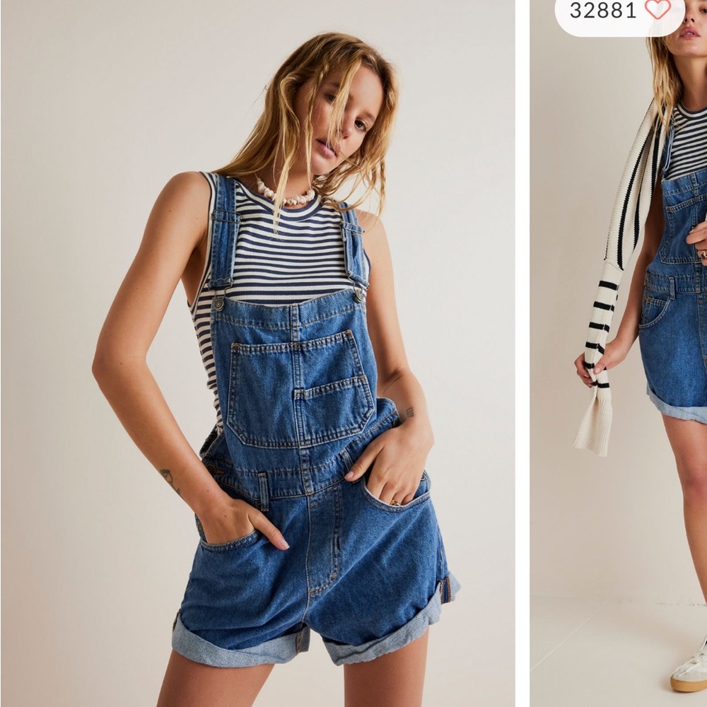 Free people overall shorts size small